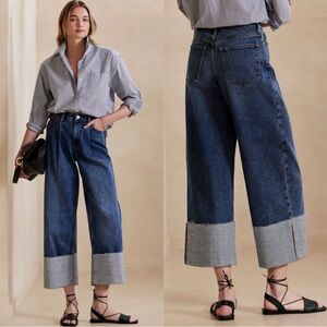 Women's Blue Wide-Leg Jeans